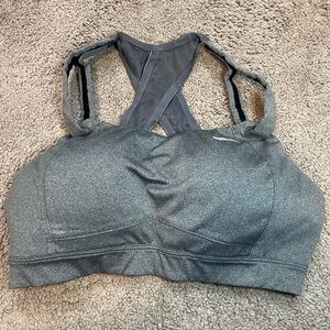 Brooks Razorback Sports Bra Gray 32DD 32E Running Workout Gym Support Yoga Hike